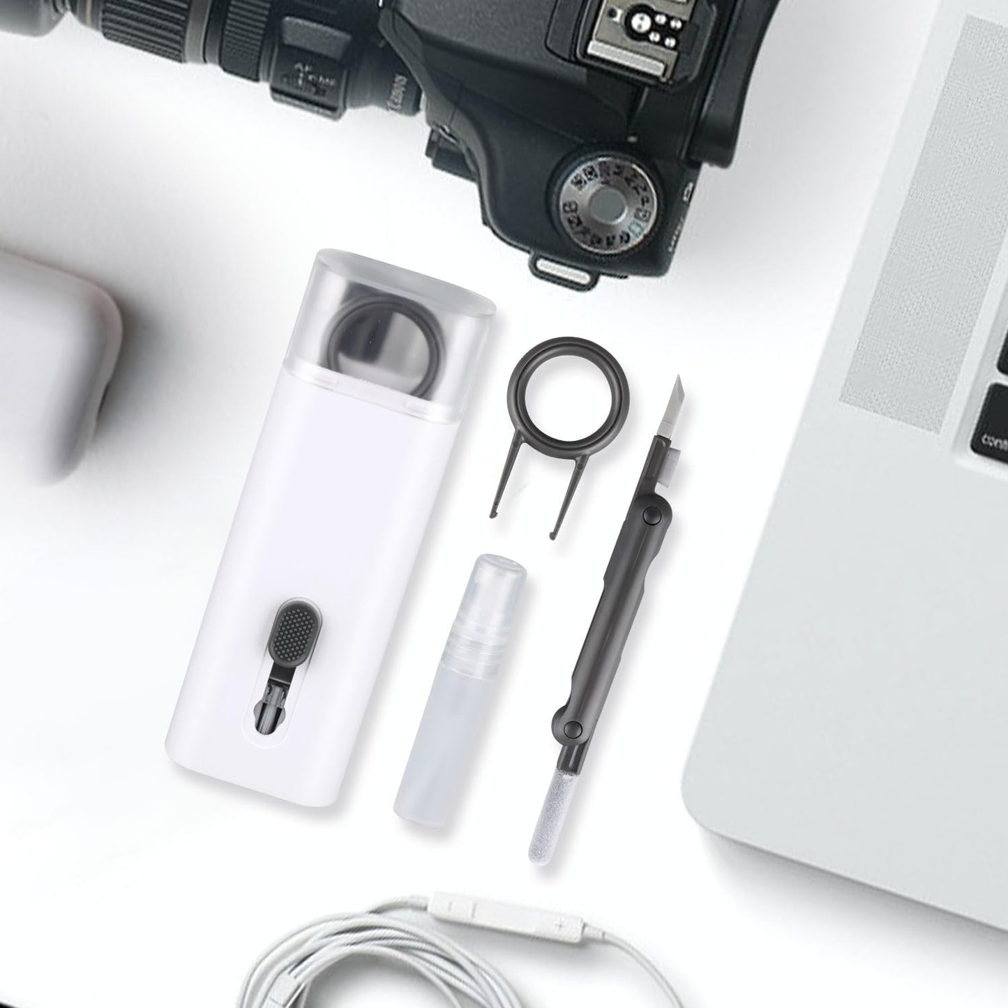 Kit de limpieza electrónica 7 en 1, limpiador de teclado, kit de limpieza de laptop para monitor, teléfono celular, auriculares, Lego, lente de cámara de computadora portátil (rosa)