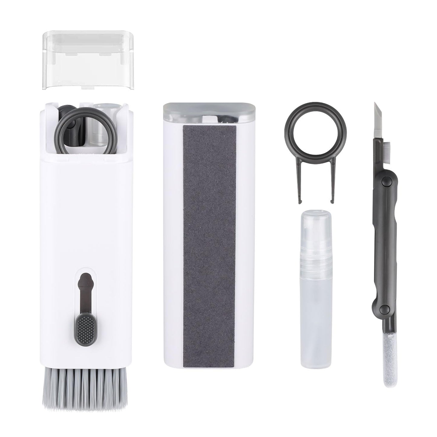 Kit de limpieza electrónica 7 en 1, limpiador de teclado, kit de limpieza de laptop para monitor, teléfono celular, auriculares, Lego, lente de cámara de computadora portátil (rosa)