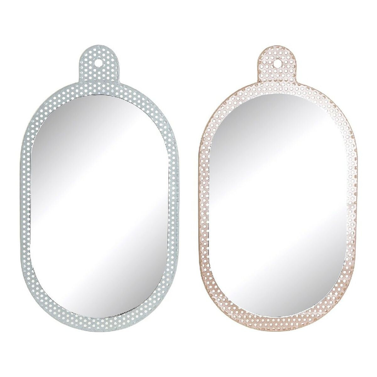 Wall mirror DKD Home Decor White Pink 22 x 1,5 x 40 cm (2 Units)-0