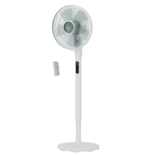 Rowenta Turbo Silence Extreme, Ventilador de Pie 40 cm, Extremadamente silencioso, Modo Silent Night y Turbo Boost, Oscilación y orientación automática, Altura ajustable, Moderno, Color Blanco VU5640
