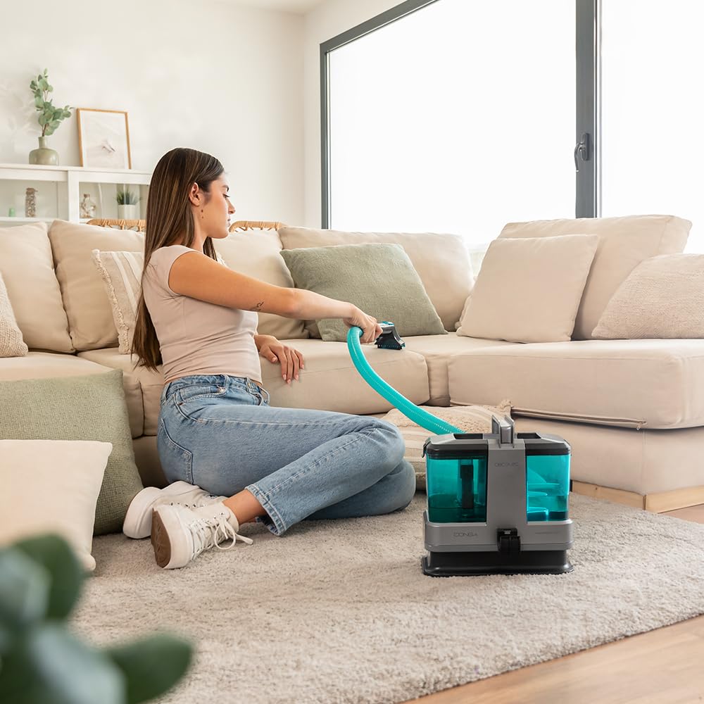 Cecotec Aspirador de Tapicerías con Cable Conga 4000 Carpet&Spot Clean. 400 W, 2 Depósitos: de Agua Limpia y Otro de Sucia, Pulverizador de Agua y 12 kpa de Succión, Radio de Acción 5m
