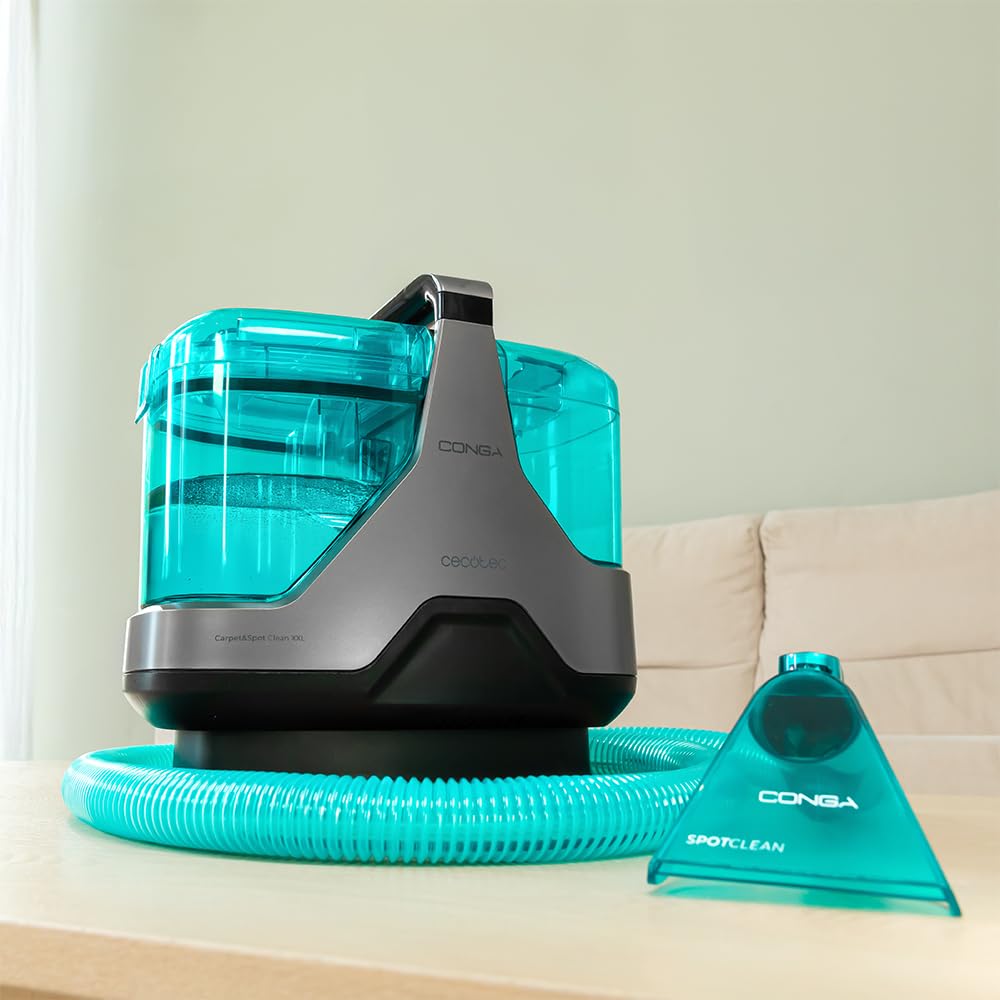 Cecotec Aspirador de Tapicerías con Cable Conga 4000 Carpet&Spot Clean. 400 W, 2 Depósitos: de Agua Limpia y Otro de Sucia, Pulverizador de Agua y 12 kpa de Succión, Radio de Acción 5m