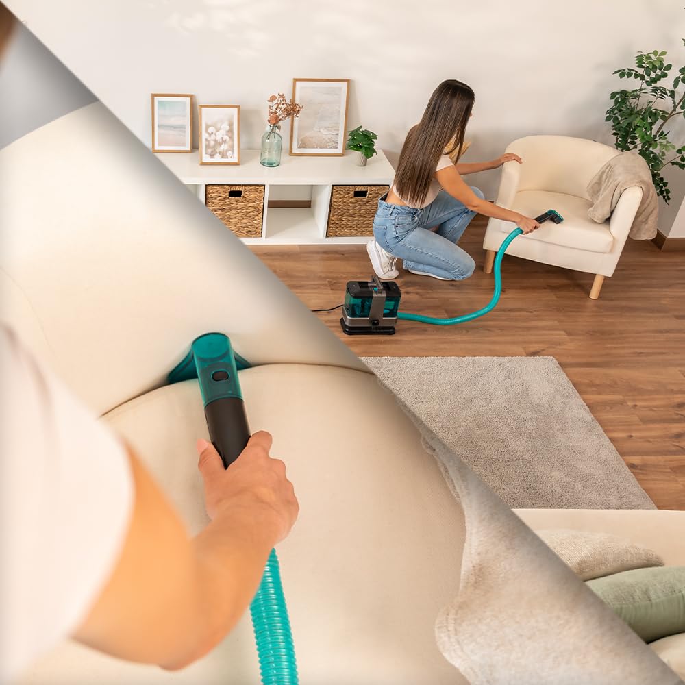 Cecotec Aspirador de Tapicerías con Cable Conga 4000 Carpet&Spot Clean. 400 W, 2 Depósitos: de Agua Limpia y Otro de Sucia, Pulverizador de Agua y 12 kpa de Succión, Radio de Acción 5m