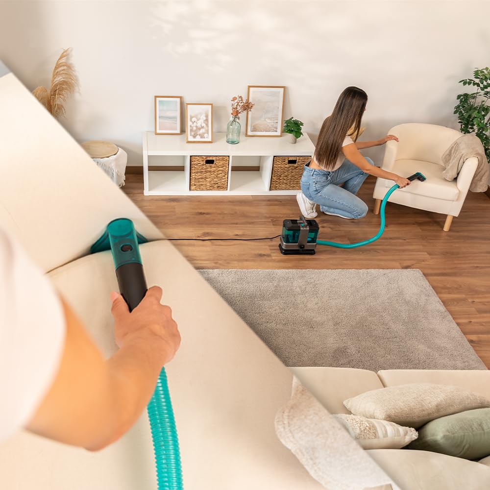 Cecotec Aspirador de Tapicerías con Cable Conga 4000 Carpet&Spot Clean. 400 W, 2 Depósitos: de Agua Limpia y Otro de Sucia, Pulverizador de Agua y 12 kpa de Succión, Radio de Acción 5m