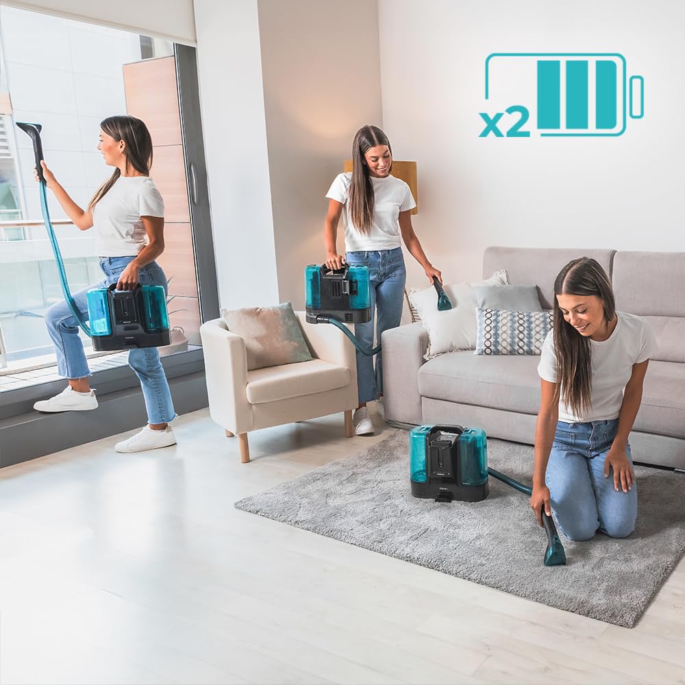 Cecotec Aspirador de Tapicerías con Cable Conga 4000 Carpet&Spot Clean. 400 W, 2 Depósitos: de Agua Limpia y Otro de Sucia, Pulverizador de Agua y 12 kpa de Succión, Radio de Acción 5m