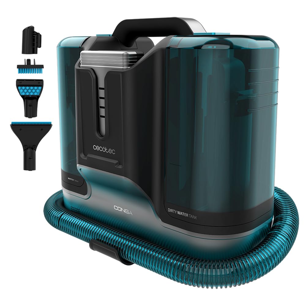 Cecotec Aspirador de Tapicerías con Cable Conga 4000 Carpet&Spot Clean. 400 W, 2 Depósitos: de Agua Limpia y Otro de Sucia, Pulverizador de Agua y 12 kpa de Succión, Radio de Acción 5m