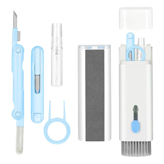 Kit de limpieza electrónica 7 en 1, limpiador de teclado, kit de limpieza de laptop para monitor, teléfono celular, auriculares, Lego, lente de cámara de computadora portátil (rosa)