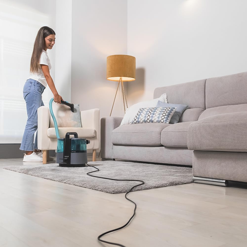Cecotec Aspirador de Tapicerías con Cable Conga 4000 Carpet&Spot Clean. 400 W, 2 Depósitos: de Agua Limpia y Otro de Sucia, Pulverizador de Agua y 12 kpa de Succión, Radio de Acción 5m