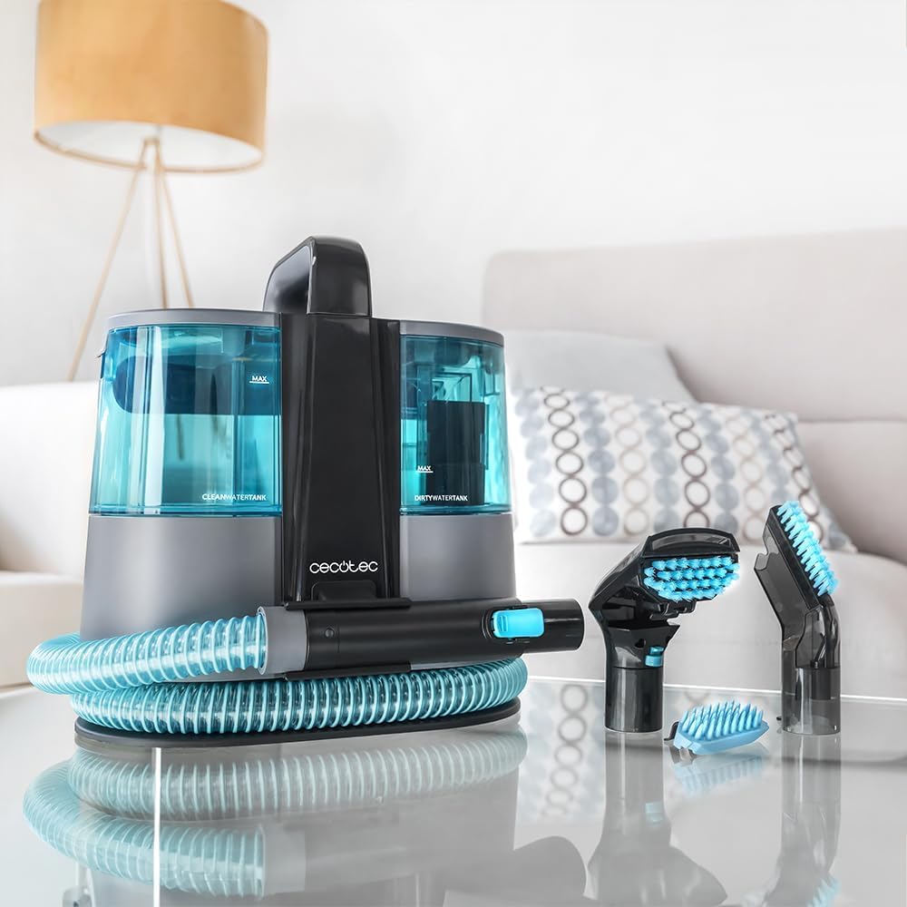 Cecotec Aspirador de Tapicerías con Cable Conga 4000 Carpet&Spot Clean. 400 W, 2 Depósitos: de Agua Limpia y Otro de Sucia, Pulverizador de Agua y 12 kpa de Succión, Radio de Acción 5m