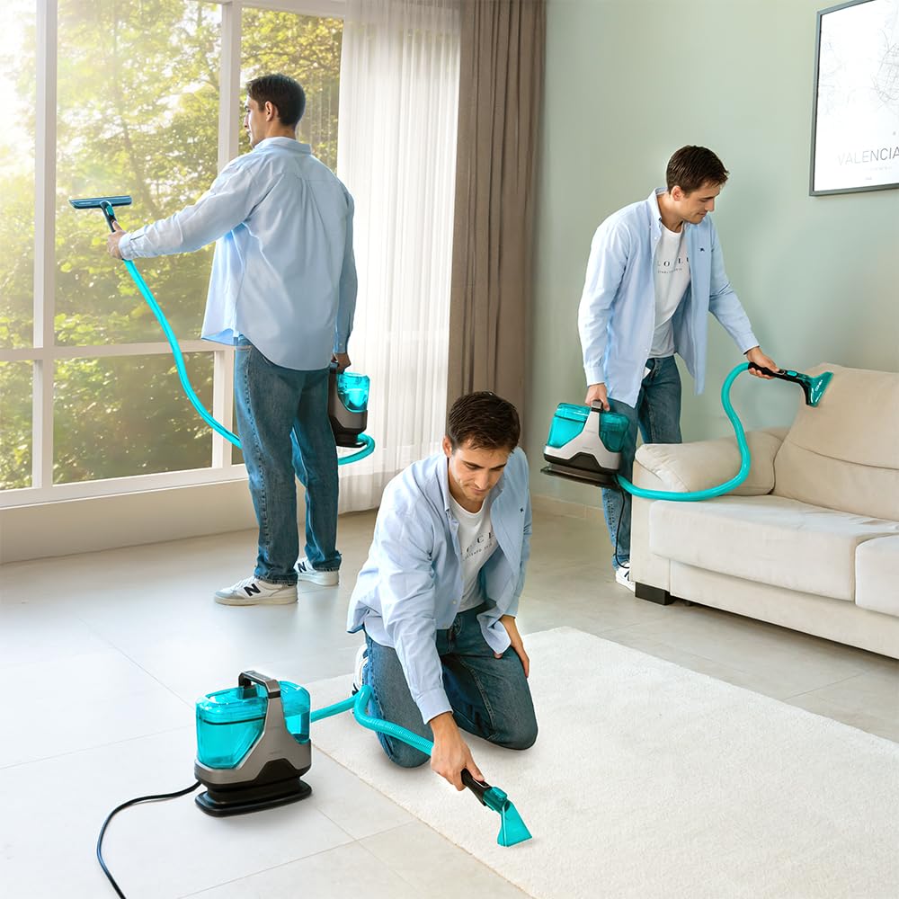 Cecotec Aspirador de Tapicerías con Cable Conga 4000 Carpet&Spot Clean. 400 W, 2 Depósitos: de Agua Limpia y Otro de Sucia, Pulverizador de Agua y 12 kpa de Succión, Radio de Acción 5m