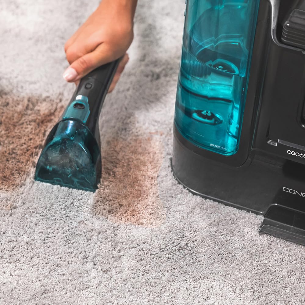 Cecotec Aspirador de Tapicerías con Cable Conga 4000 Carpet&Spot Clean. 400 W, 2 Depósitos: de Agua Limpia y Otro de Sucia, Pulverizador de Agua y 12 kpa de Succión, Radio de Acción 5m