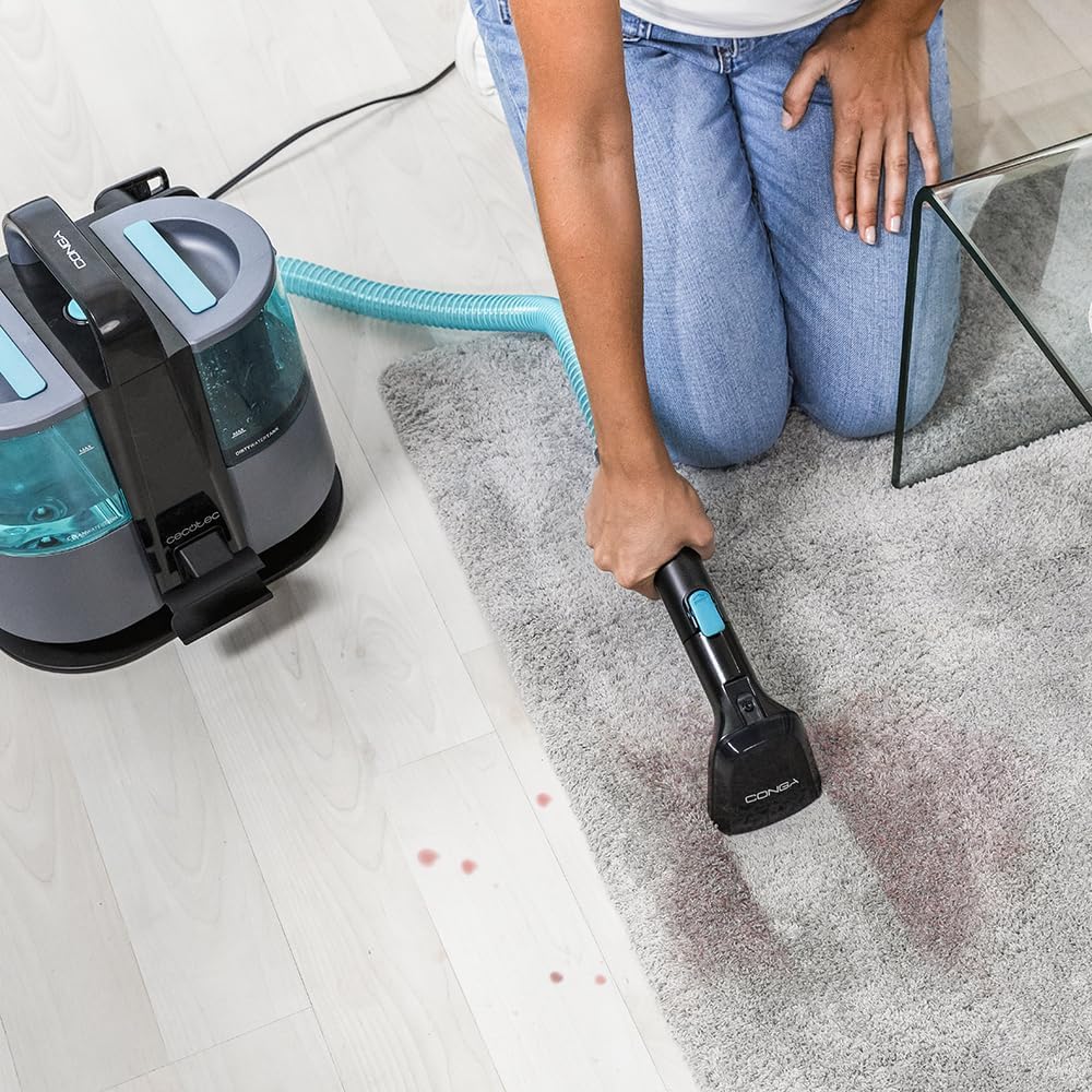 Cecotec Aspirador de Tapicerías con Cable Conga 4000 Carpet&Spot Clean. 400 W, 2 Depósitos: de Agua Limpia y Otro de Sucia, Pulverizador de Agua y 12 kpa de Succión, Radio de Acción 5m