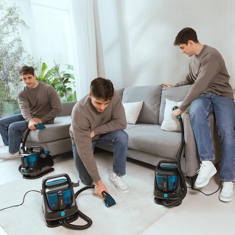 Cecotec Aspirador de Tapicerías con Cable Conga 4000 Carpet&Spot Clean. 400 W, 2 Depósitos: de Agua Limpia y Otro de Sucia, Pulverizador de Agua y 12 kpa de Succión, Radio de Acción 5m