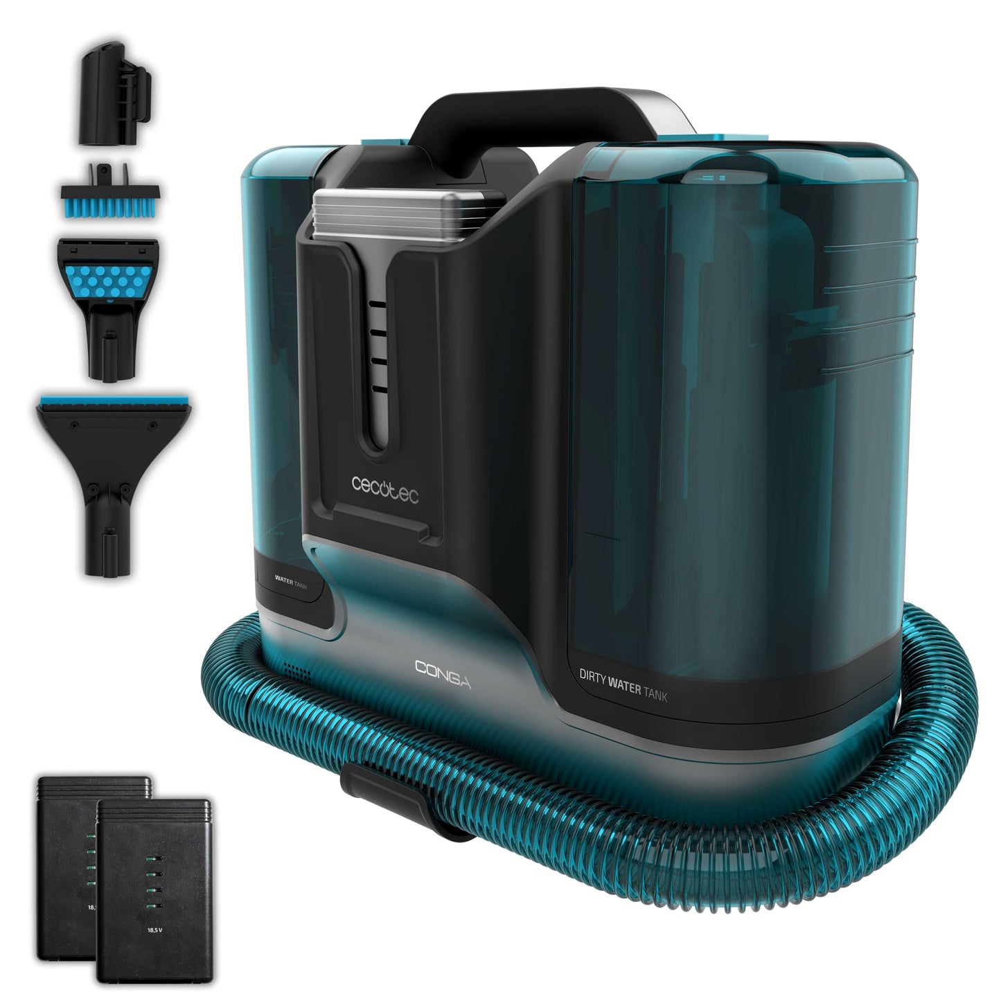 Cecotec Aspirador de Tapicerías con Cable Conga 4000 Carpet&Spot Clean. 400 W, 2 Depósitos: de Agua Limpia y Otro de Sucia, Pulverizador de Agua y 12 kpa de Succión, Radio de Acción 5m