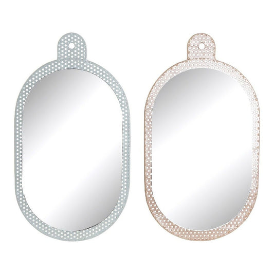 Wall mirror DKD Home Decor White Pink 22 x 1,5 x 40 cm (2 Units)-0