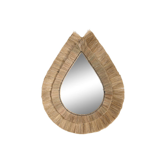Wall mirror DKD Home Decor 62 x 5 x 80 cm Natural Teardrop Jute-0